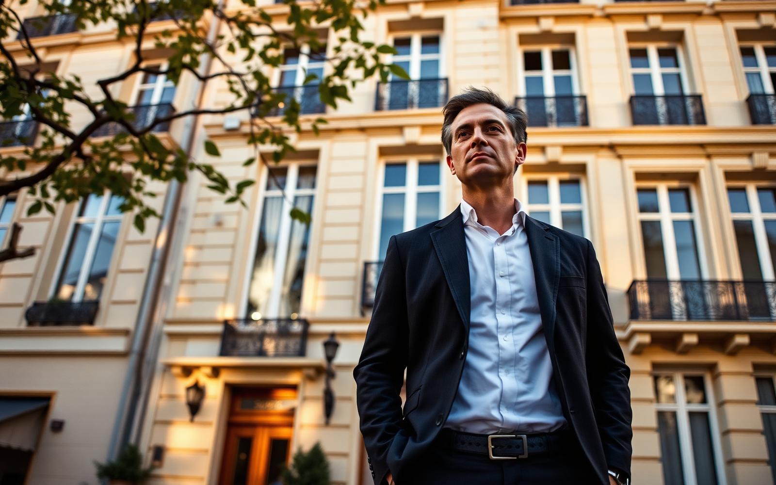 SCPI à Boulogne-Billancourt : investir en pierre-papier — Investisseur immobilier devant un immeuble haussmannien
